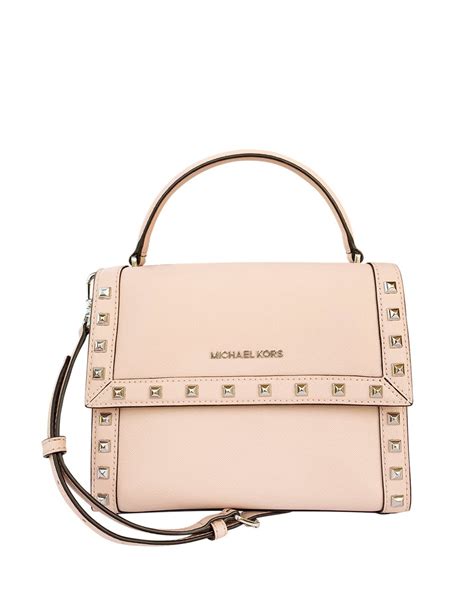 michael kors dillon medium studded messenger leather ballet|Michael Kors Dillon Studded Medium Top Handle Messenger .